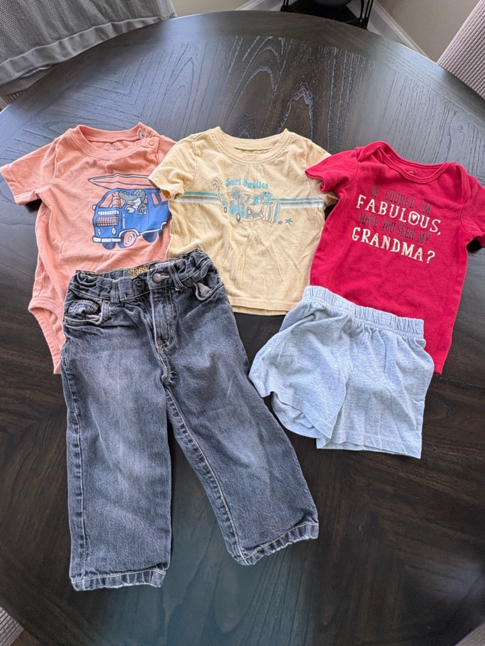 Baby Boys 24M Clothing Bundle 5pc Shirts Shorts Jeans Garanimals